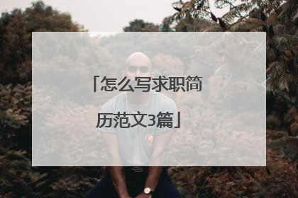 怎么写求职简历范文3篇