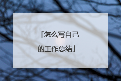 怎么写自己的工作总结