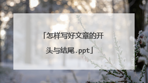 怎样写好文章的开头与结尾.ppt