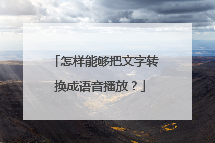 怎样能够把文字转换成语音播放？