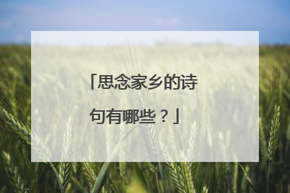 思念家乡的诗句有哪些？