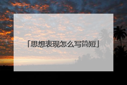 思想表现怎么写简短