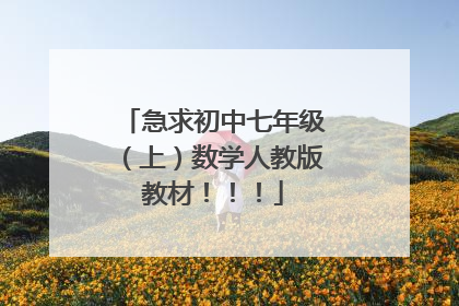 急求初中七年级（上）数学人教版教材！！！