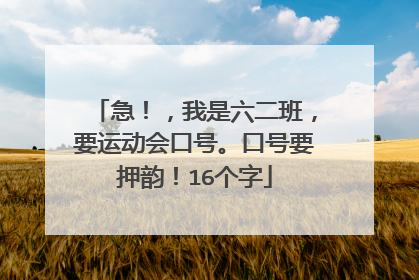 急！，我是六二班，要运动会口号。口号要押韵！16个字