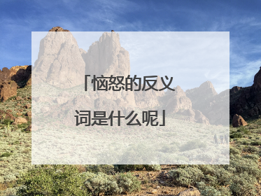 恼怒的反义词是什么呢