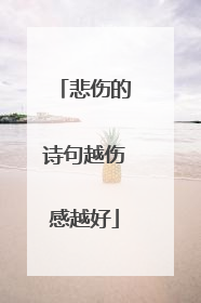 悲伤的诗句越伤感越好