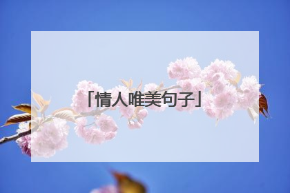 情人唯美句子