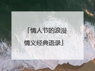 情人节的浪漫情义经典语录