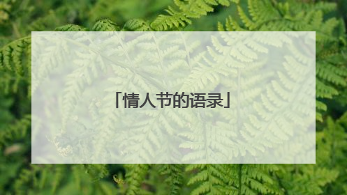 情人节的语录