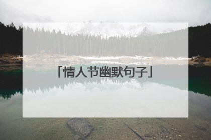 情人节幽默句子
