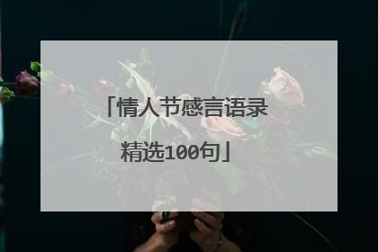 情人节感言语录精选100句