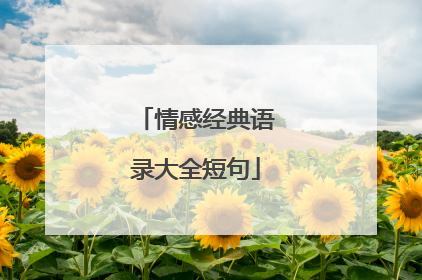 情感经典语录大全短句