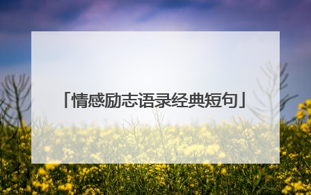 情感励志语录经典短句