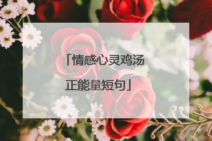 情感心灵鸡汤正能量短句