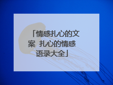 情感扎心的文案 扎心的情感语录大全