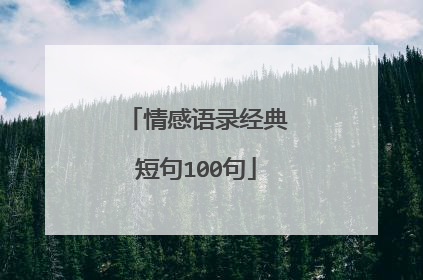 情感语录经典短句100句