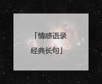 情感语录经典长句