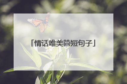 情话唯美简短句子