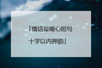 情话最暖心短句十字以内押韵