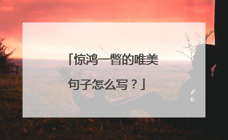 惊鸿一瞥的唯美句子怎么写?