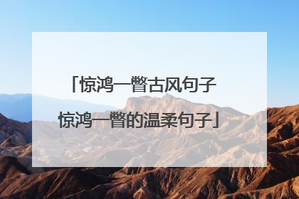 惊鸿一瞥古风句子 惊鸿一瞥的温柔句子