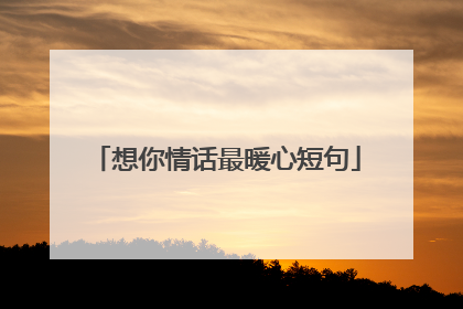 想你情话最暖心短句
