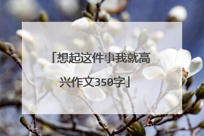 想起这件事我就高兴作文350字