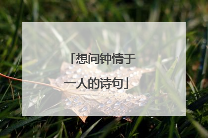 想问钟情于一人的诗句