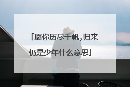 愿你历尽千帆,归来仍是少年什么意思