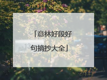 意林好段好句摘抄大全