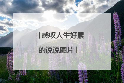 感叹人生好累的说说图片