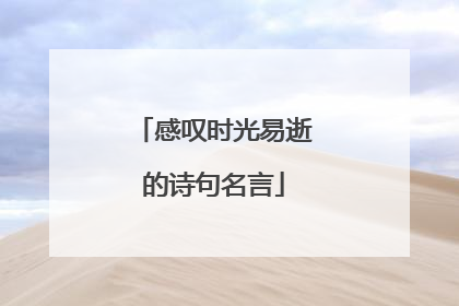 感叹时光易逝的诗句名言