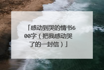 感动到哭的情书600字（把我感动哭了的一封信）