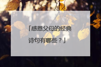 感恩父母的经典诗句有哪些？