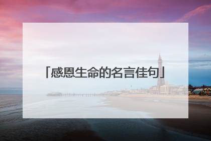 感恩生命的名言佳句