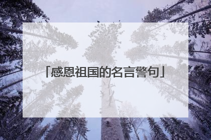 感恩祖国的名言警句
