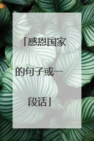 感恩国家的句子或一段话