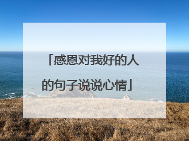 感恩对我好的人的句子说说心情