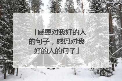 感恩对我好的人的句子,感恩对我好的人的句子