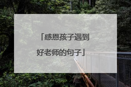 感恩孩子遇到好老师的句子
