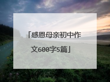 感恩母亲初中作文600字5篇