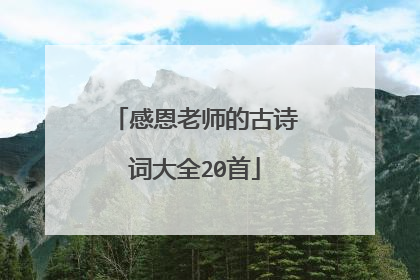 感恩老师的古诗词大全20首