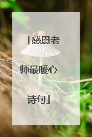 感恩老师最暖心诗句