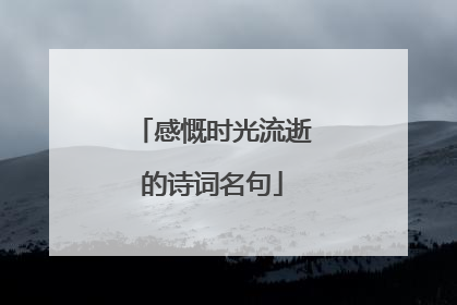 感慨时光流逝的诗词名句