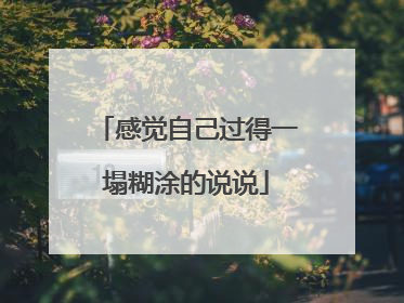 感觉自己过得一塌糊涂的说说