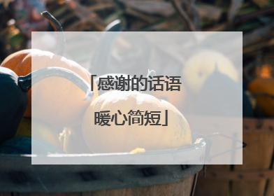 感谢的话语 暖心简短
