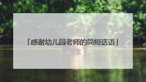 感谢幼儿园老师的简短话语