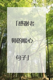 感谢老师的暖心句子