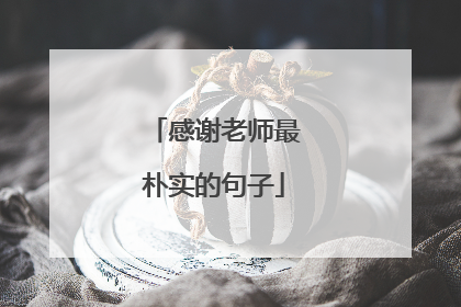 感谢老师最朴实的句子