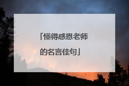 懂得感恩老师的名言佳句